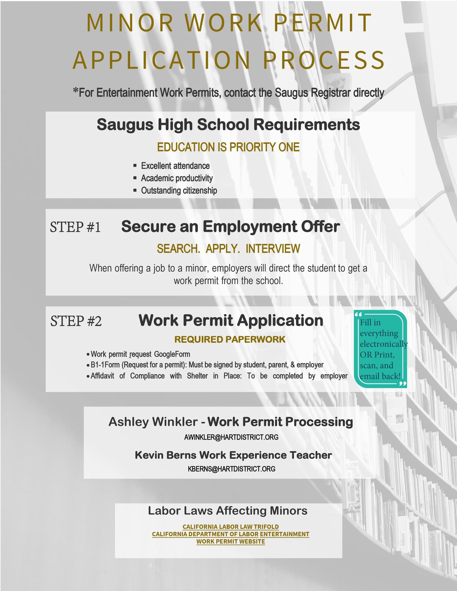 How to obtain a Work Permit Work Permits Saugus High School