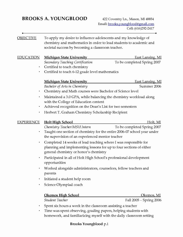 01 Year Experience Resume Format Resume examples, Teacher resume