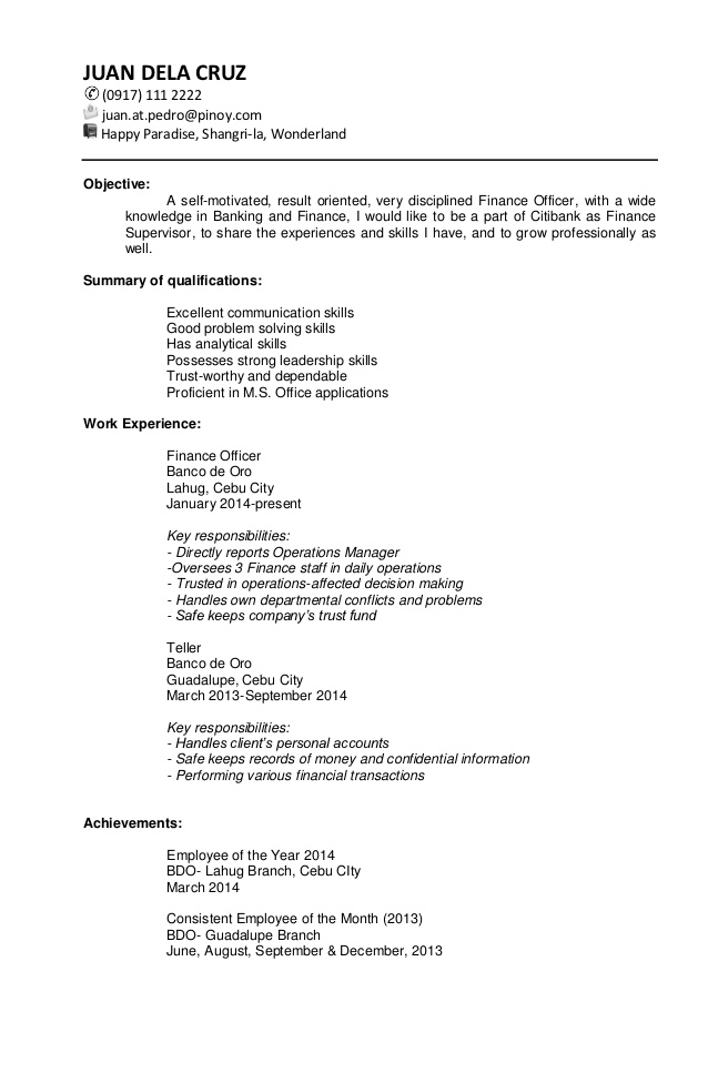 Sample Targeted Resume Chronological resume, Manager resume, Project