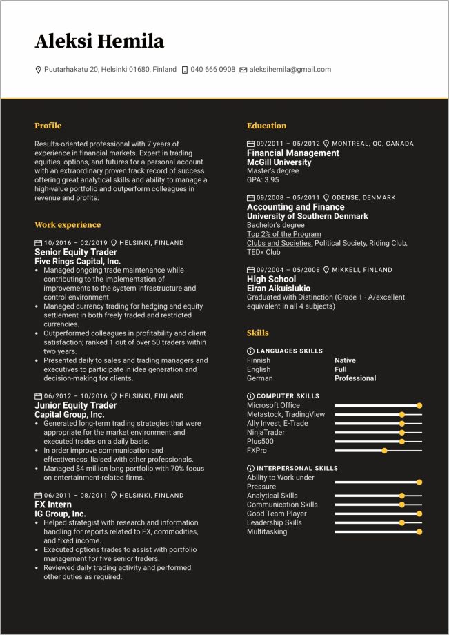 Sample Resume Team Player Examples Resume Example Gallery