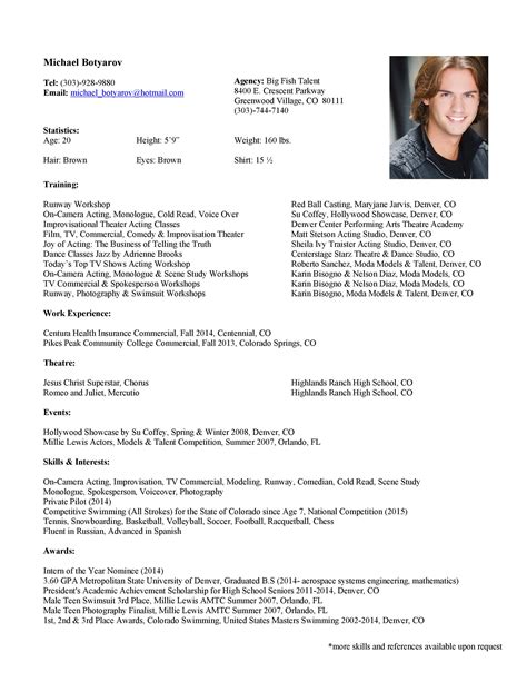 Actors Resume Template 50 Free Acting Resume Templates Word Google
