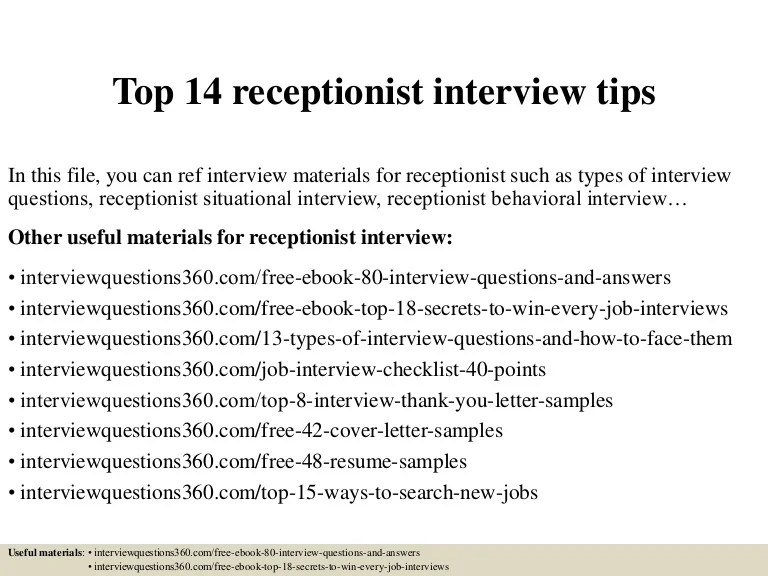 Top 14 receptionist interview tips