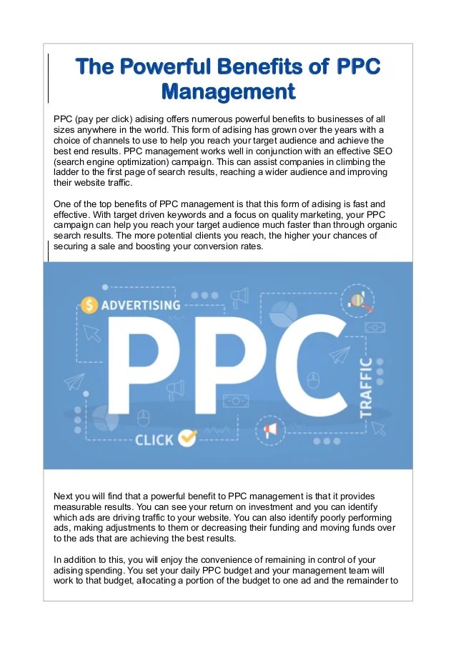 The powerful benefits of ppc management