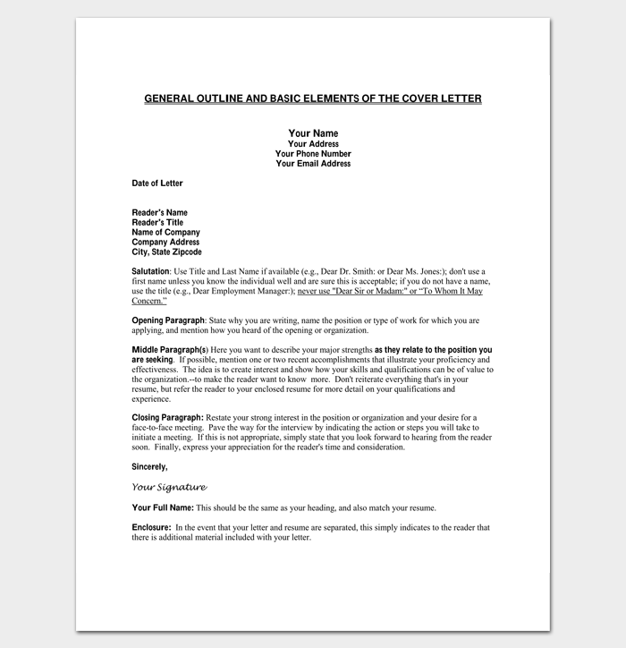 Cover Letter Outline Template 7+ Samples, Examples, Formats