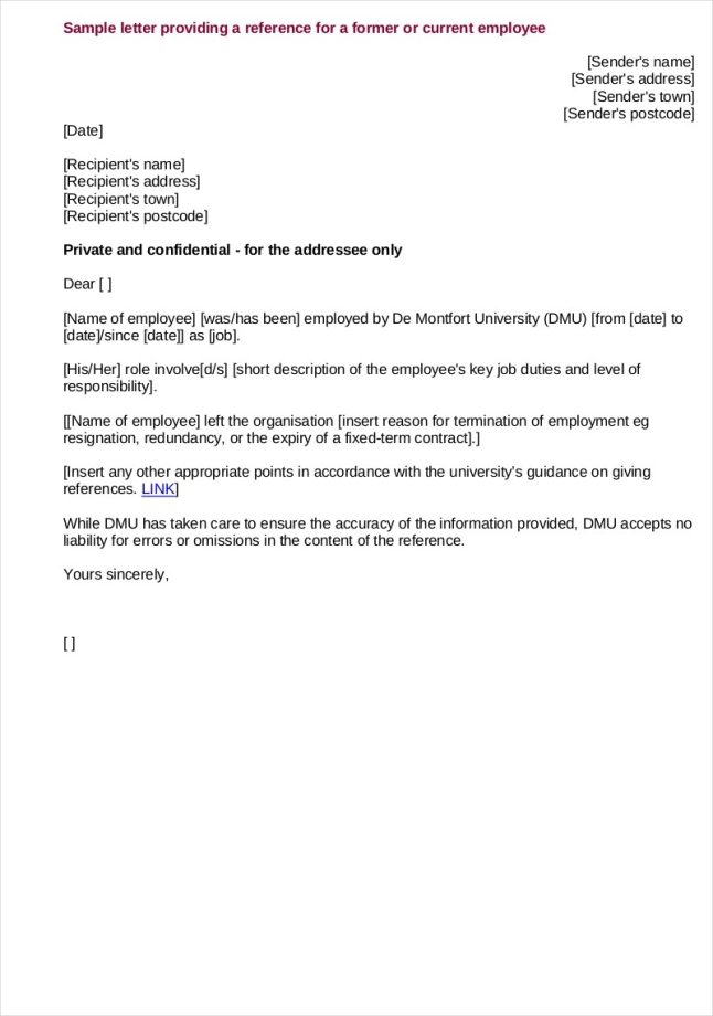 Employee Reference Letter 11+ Examples, Format, Sample Examples