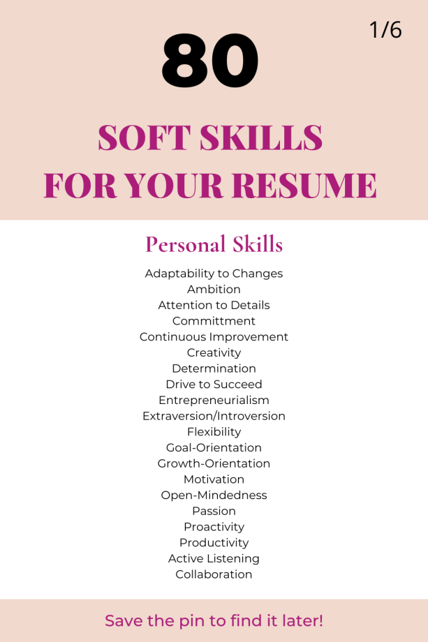 Soft Skills List for Resume in 2021 Resume skills section, Resume