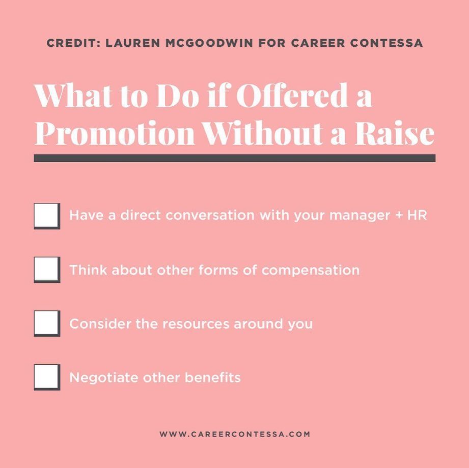 What to Do if Offered a Promotion Without a Raise Career Contessa
