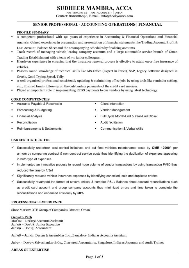 Resume Format For Experienced Professionals Best Resume Format 2022