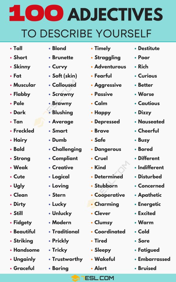Adjective Words Describing A Person List Of 65 Useful Positive