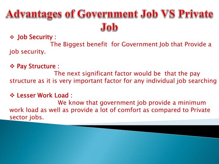 PPT why Government job is better than private job? PowerPoint