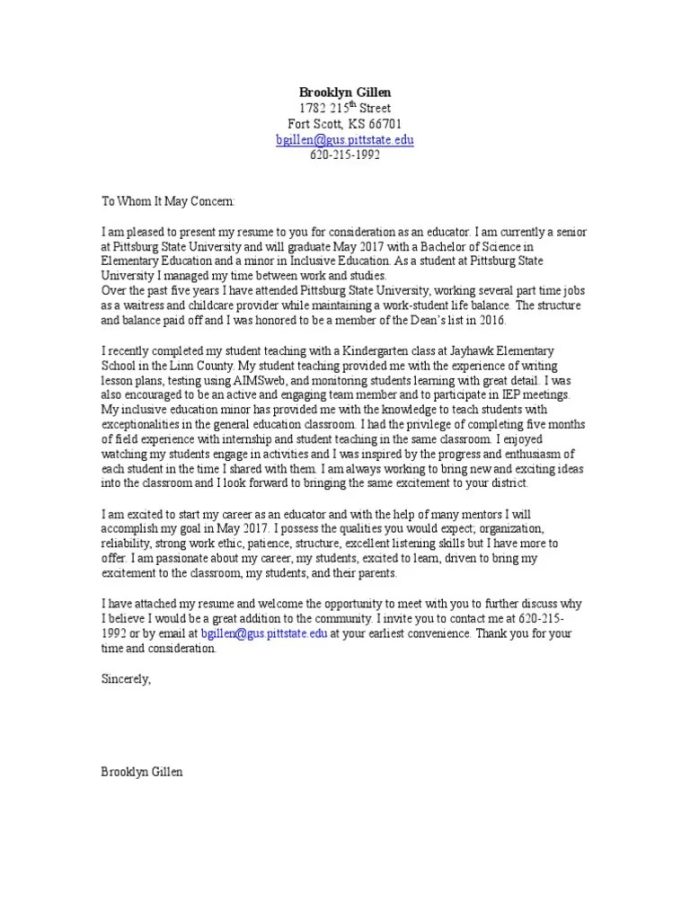 cover letter send to tammy Inclusion (Education) Pedagogy