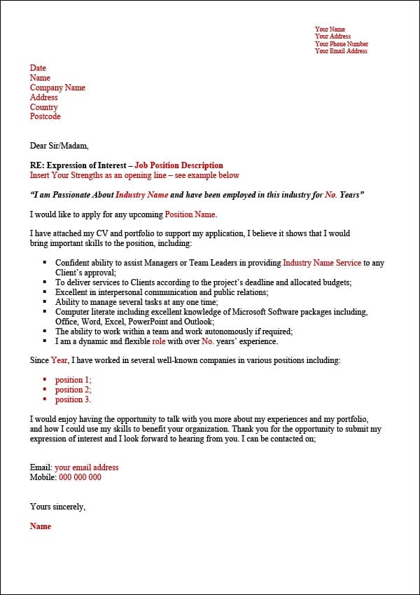 expression of interest template for business Archives Digital