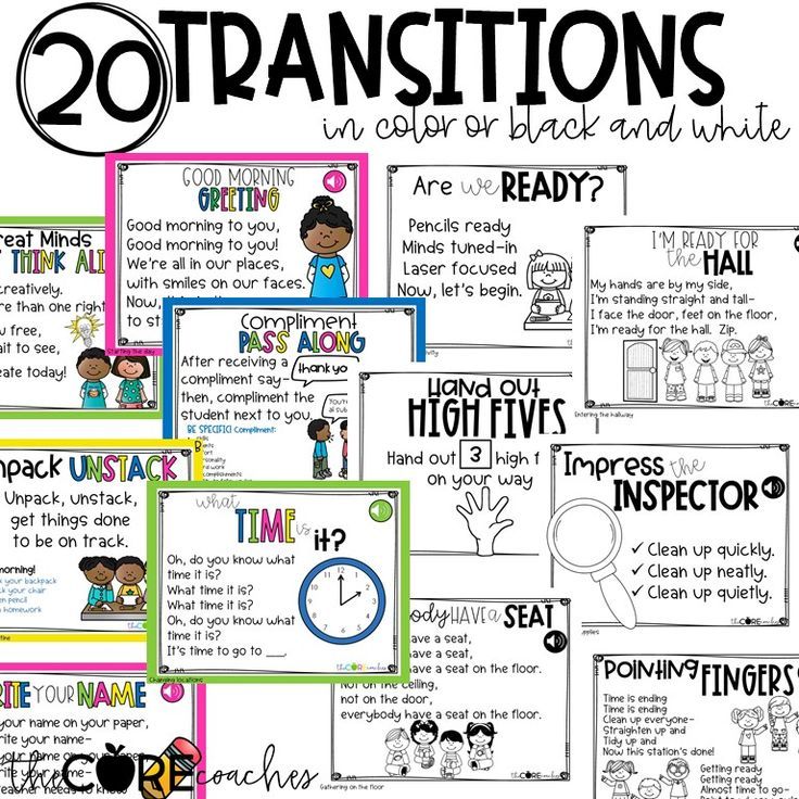 Transitions smoothy shift students from one activity to another