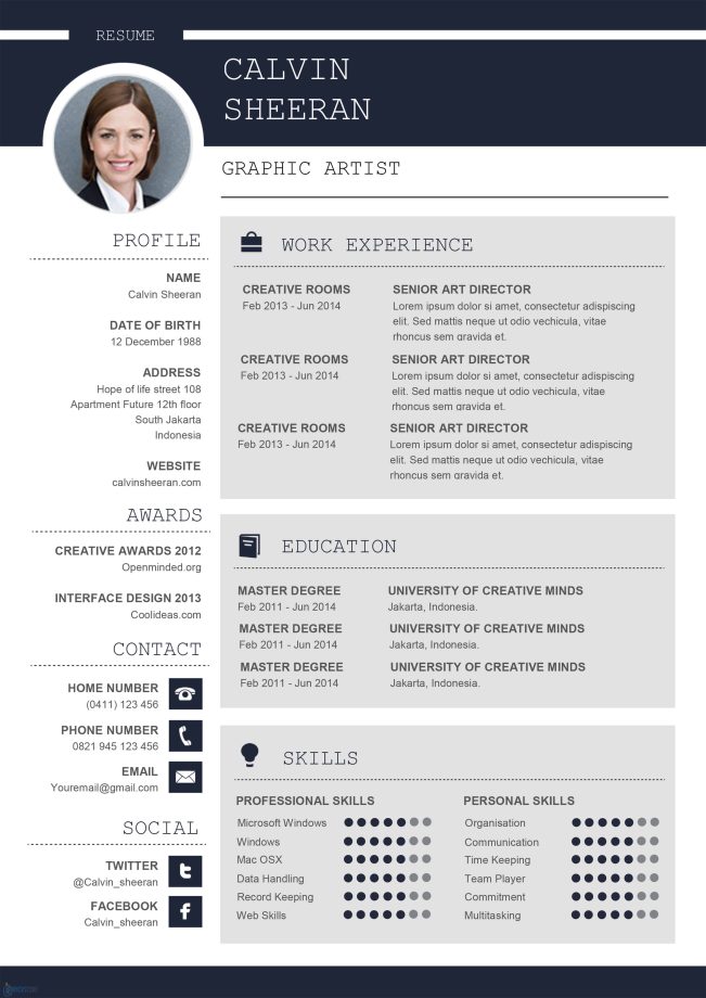 Cv Template Word Professional / Professional Resume Templates Word on
