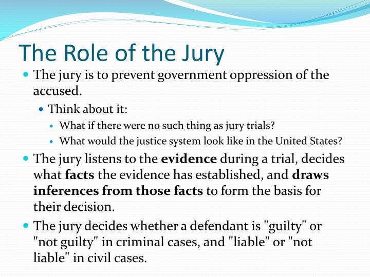 PPT The Role of Juries PowerPoint Presentation ID5548818