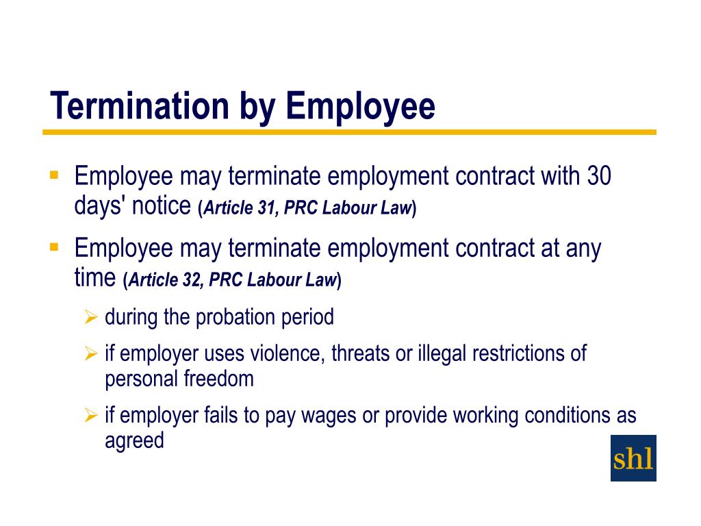 PPT Termination of Employment, Confidentiality and An