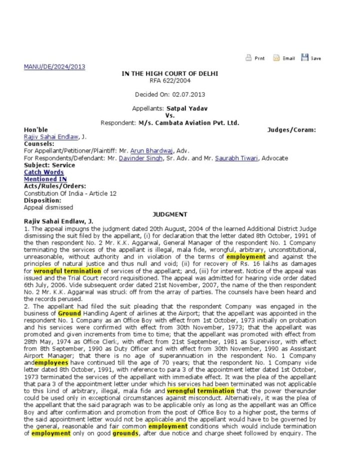 Wrongful Termination PDF Lawsuit Employment