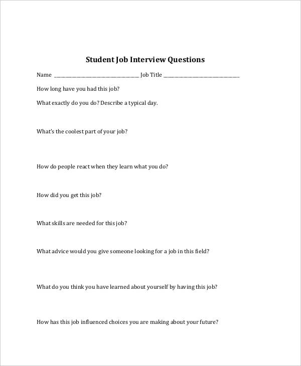 FREE 22+ Interview Questionnaire Examples in PDF Examples