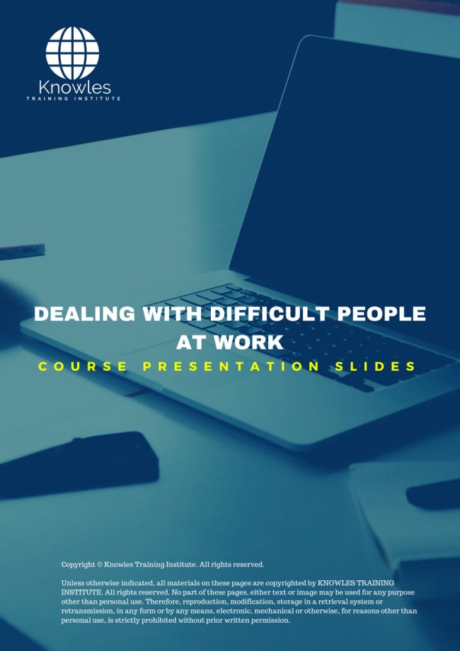 Dealing With Difficult People At Work Training Course In Singapore