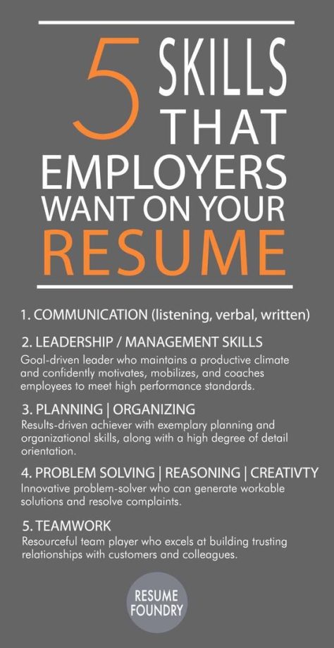 5 Skills That Employees Want on Your Resume Job resume, Job career