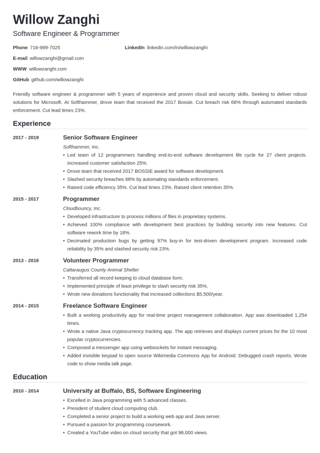 Reverse Chronological Resume Format Free Download / Chronological