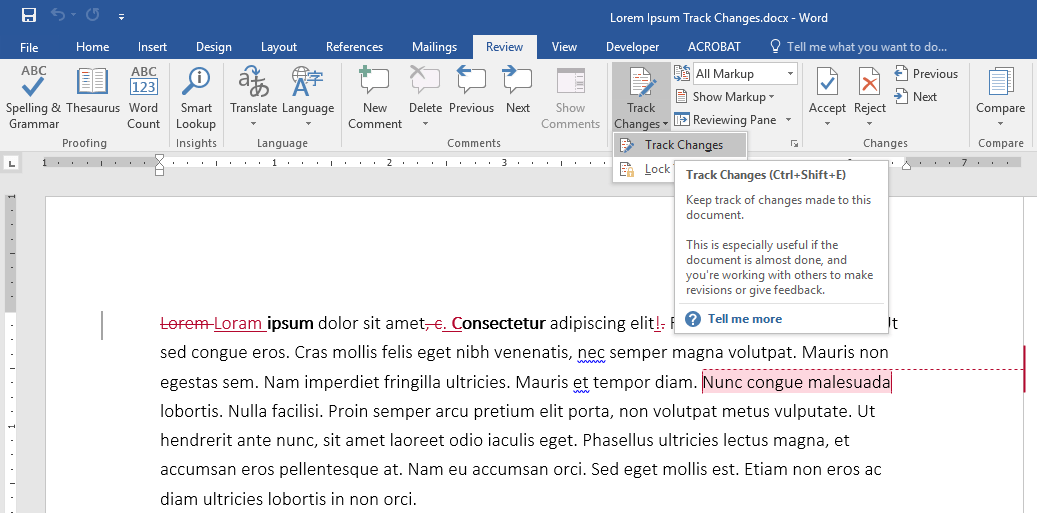 Using Track Changes in Microsoft Word for Editing and Review OXEN