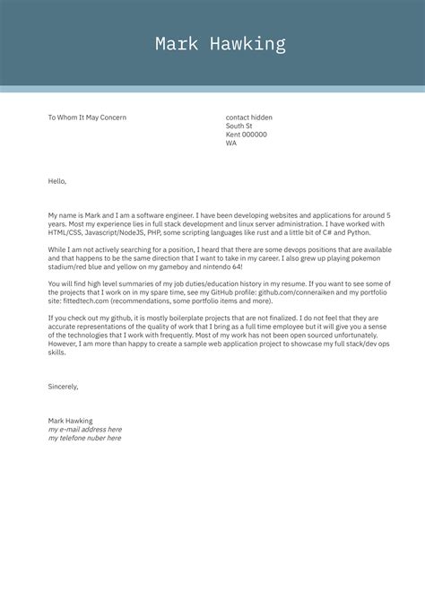 Software Engineering Cover Letter Collection Letter Template Collection
