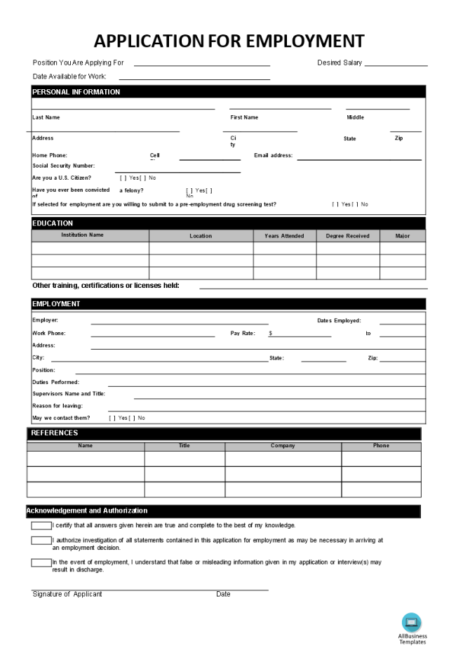 How to make a professional Job Application Form? Download this simple