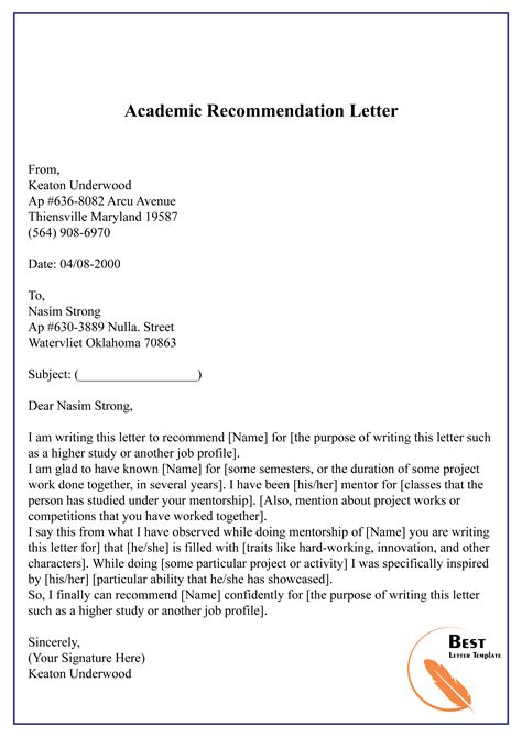 Academic letter