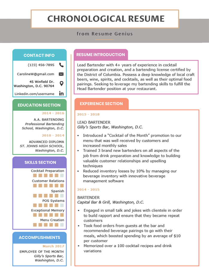 Chronological Resume Template, Examples & Writing Guide Resume
