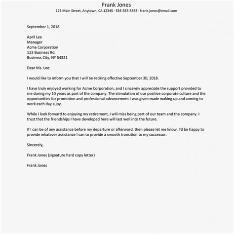 FREE 8+ Sample Retirement Resignation Letter Templates in PDF MS Word