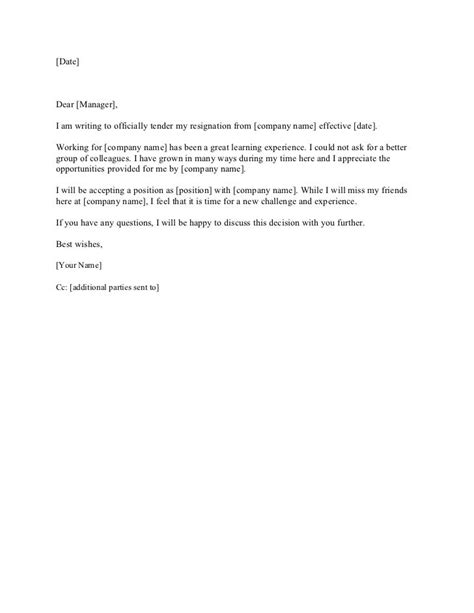 24 Hours Resignation Letter / You can do it in official manner via a