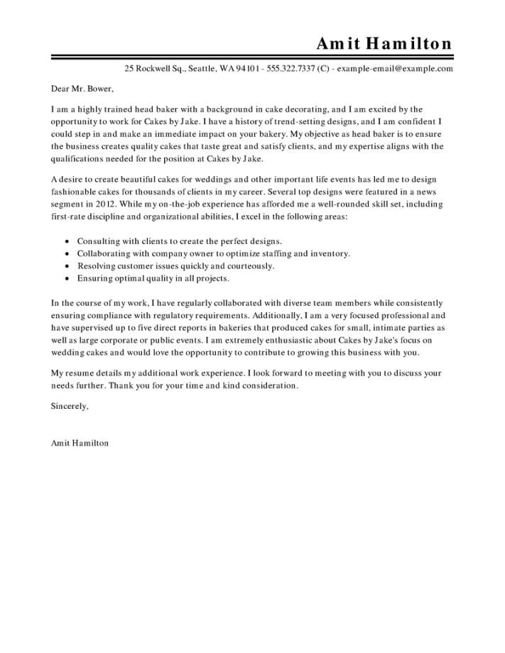 Cover Letter Examples Work Experience