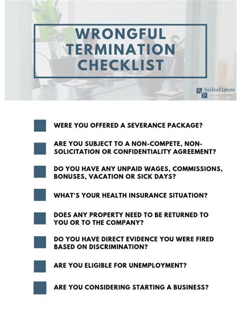 Termination checklist for voluntary and involuntary terminations