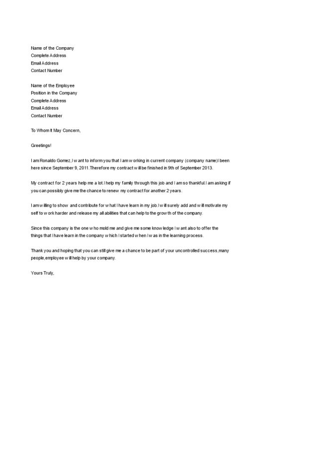 Intent Letter For Employment Templates at