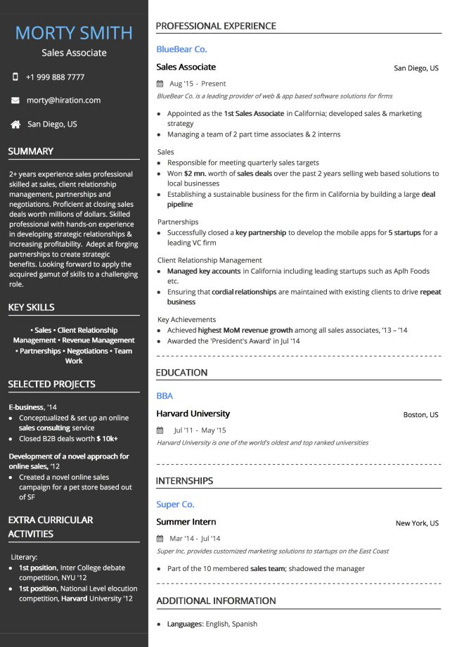 Professional Resume Templates for 2020 by Hiration