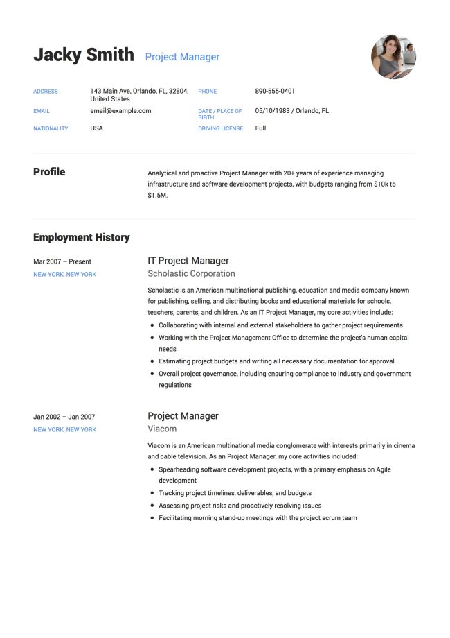 20 Project Manager Resumes & Full Guide PDF & Word
