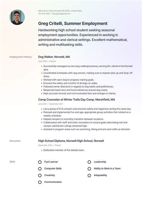 Resume Examples for Teens with Templates and Writing Tips